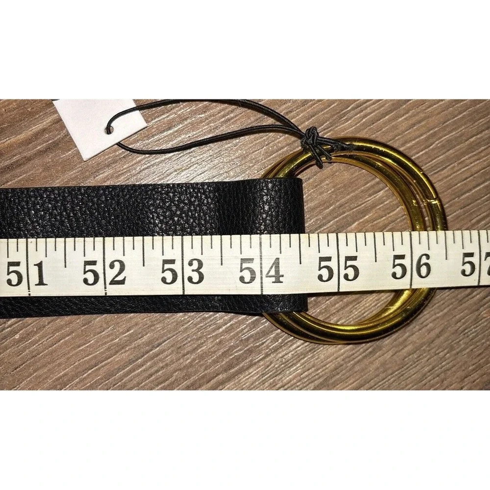 B-Low the Belt‎ Belt Black Gold Ring Casual Dress Ladies Wrap Faux Leather